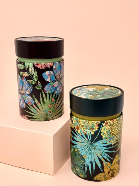 Paire de bo&icirc;tes &agrave; Th&eacute;/Caf&eacute; Rustic Flower