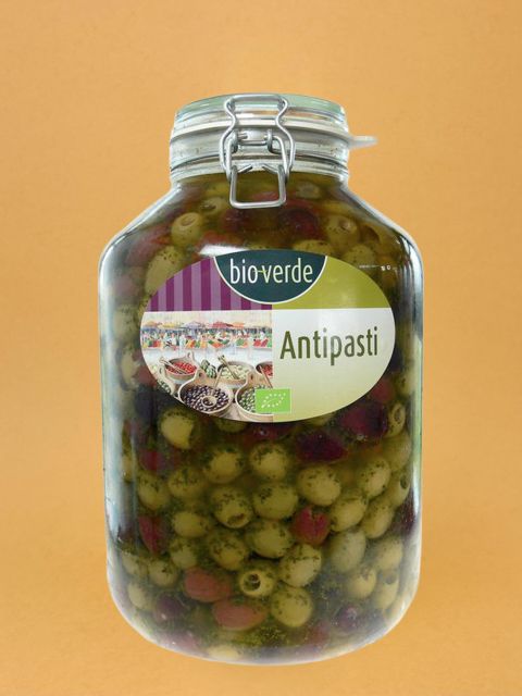Olives m&eacute;lang&eacute;s d&eacute;noyaut&eacute;es &agrave; l'huile et aux herbes 4,55kg