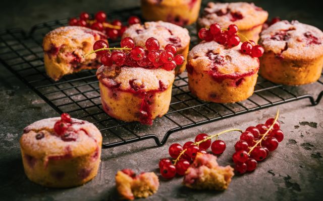 Muffins groseilles, citron et coco